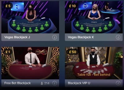 Live Blackjack Betting Limits